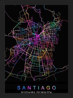 (A PEDIDO) Cuadro Santiago Street Map