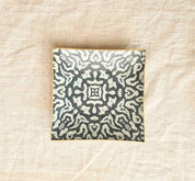 Plato cuadrado 15 cm, Etnico azul