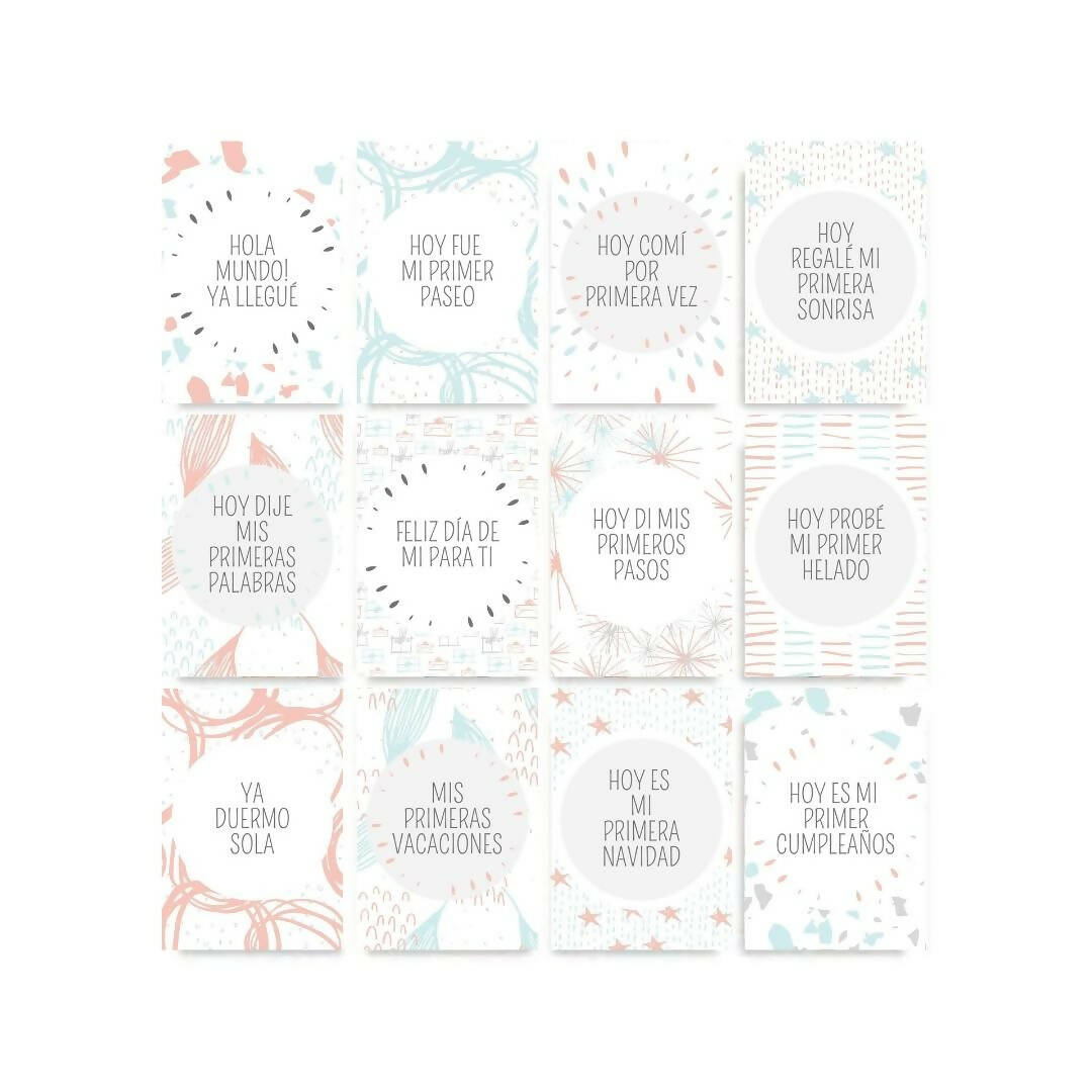 Tarjetas Hitos Bebé "Festa Menta"