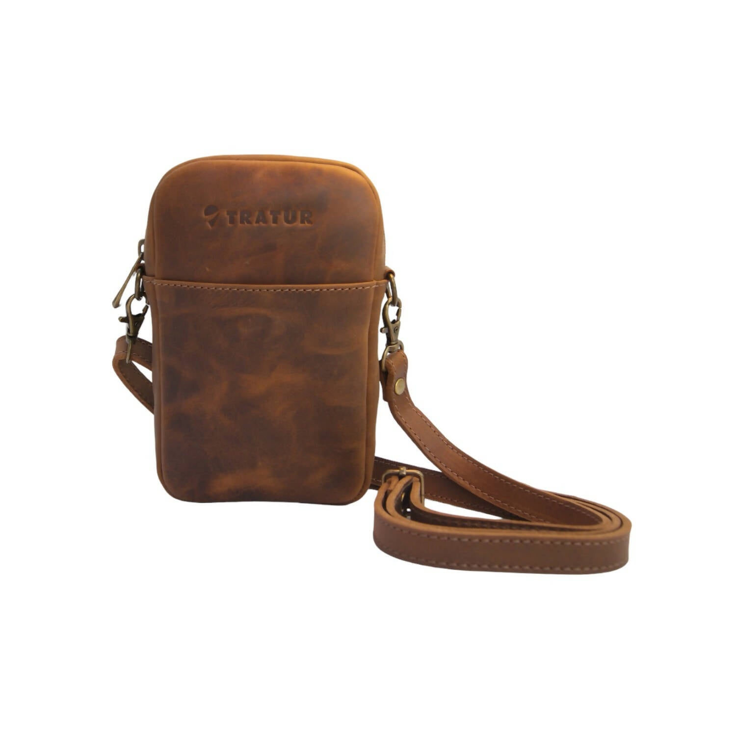 Cartera de cuero Canela