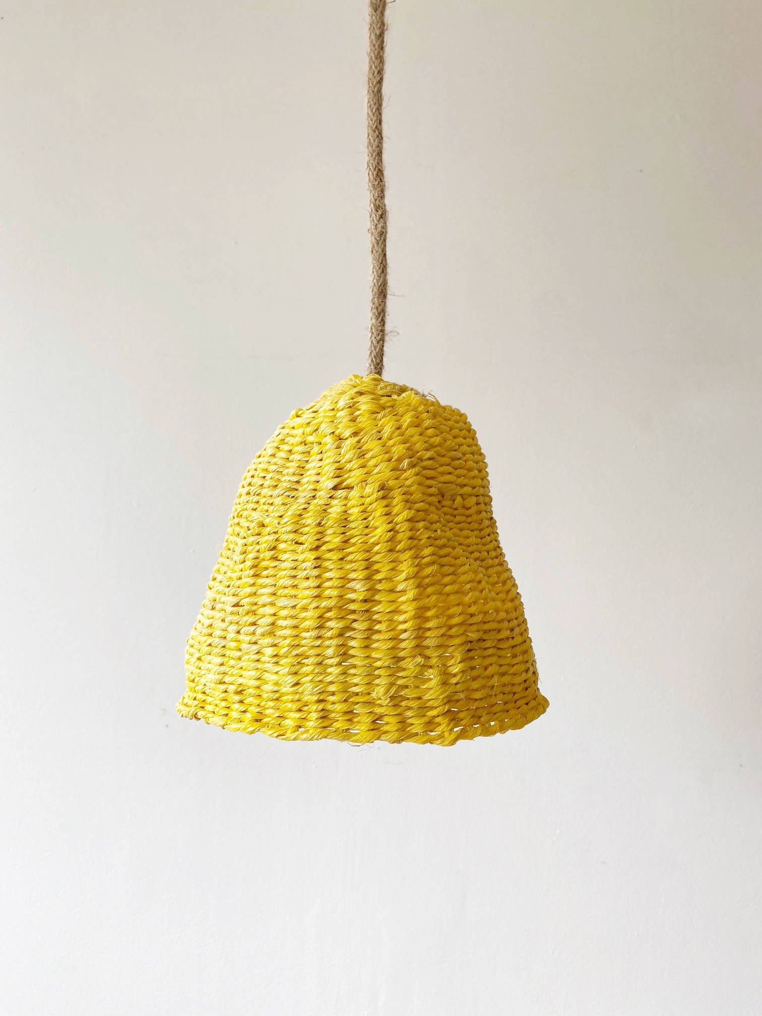 KIT de Cestería Lámpara 22x22cm cuerda amarilla