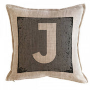 Cojín Letra Fondo Gris