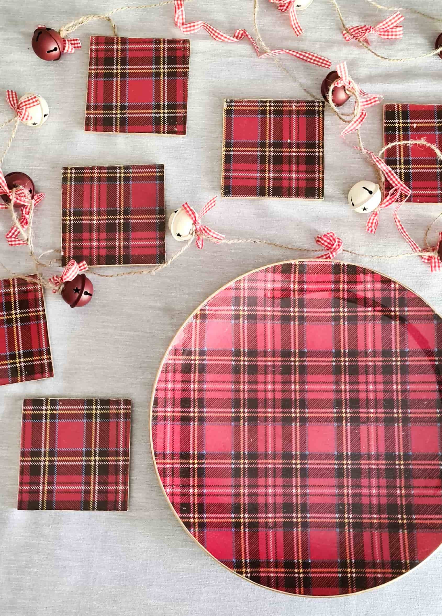 NAVIDAD Pack 6 posa vasos escocés