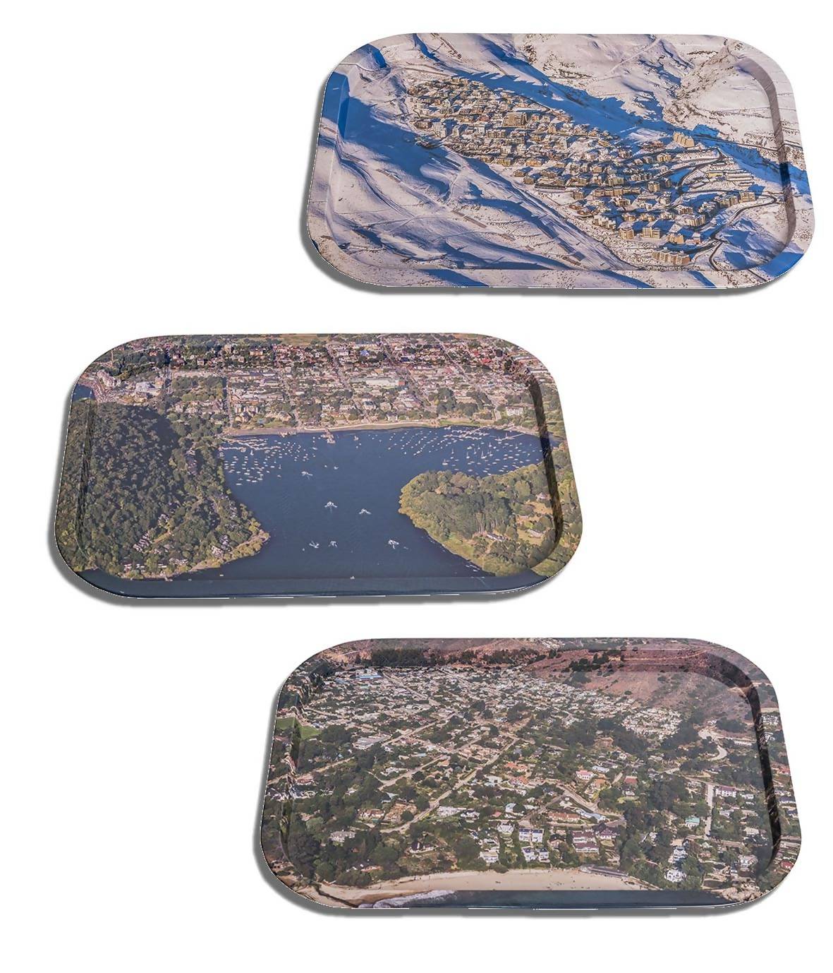 Set de 3 bandejas metálicas con fotografías de Chile n.3