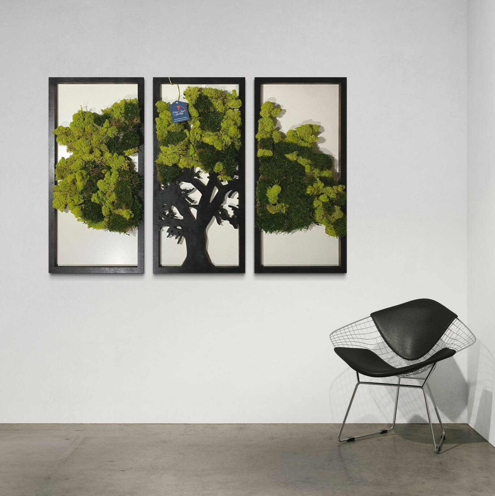 (A PEDIDO) Tríptico árbol musgo natural 100x47cm