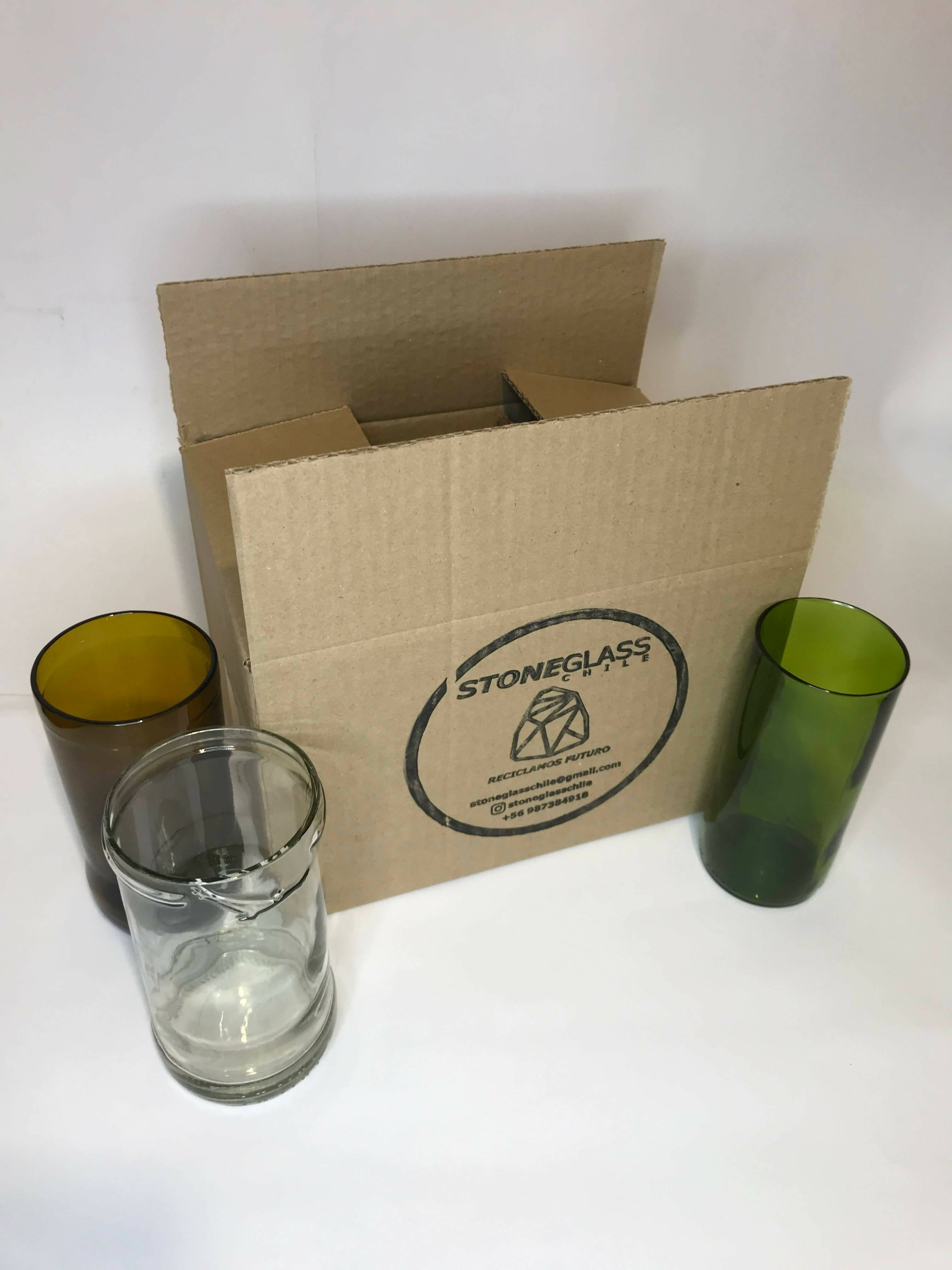 Stoneglass sixpack vasos verdes