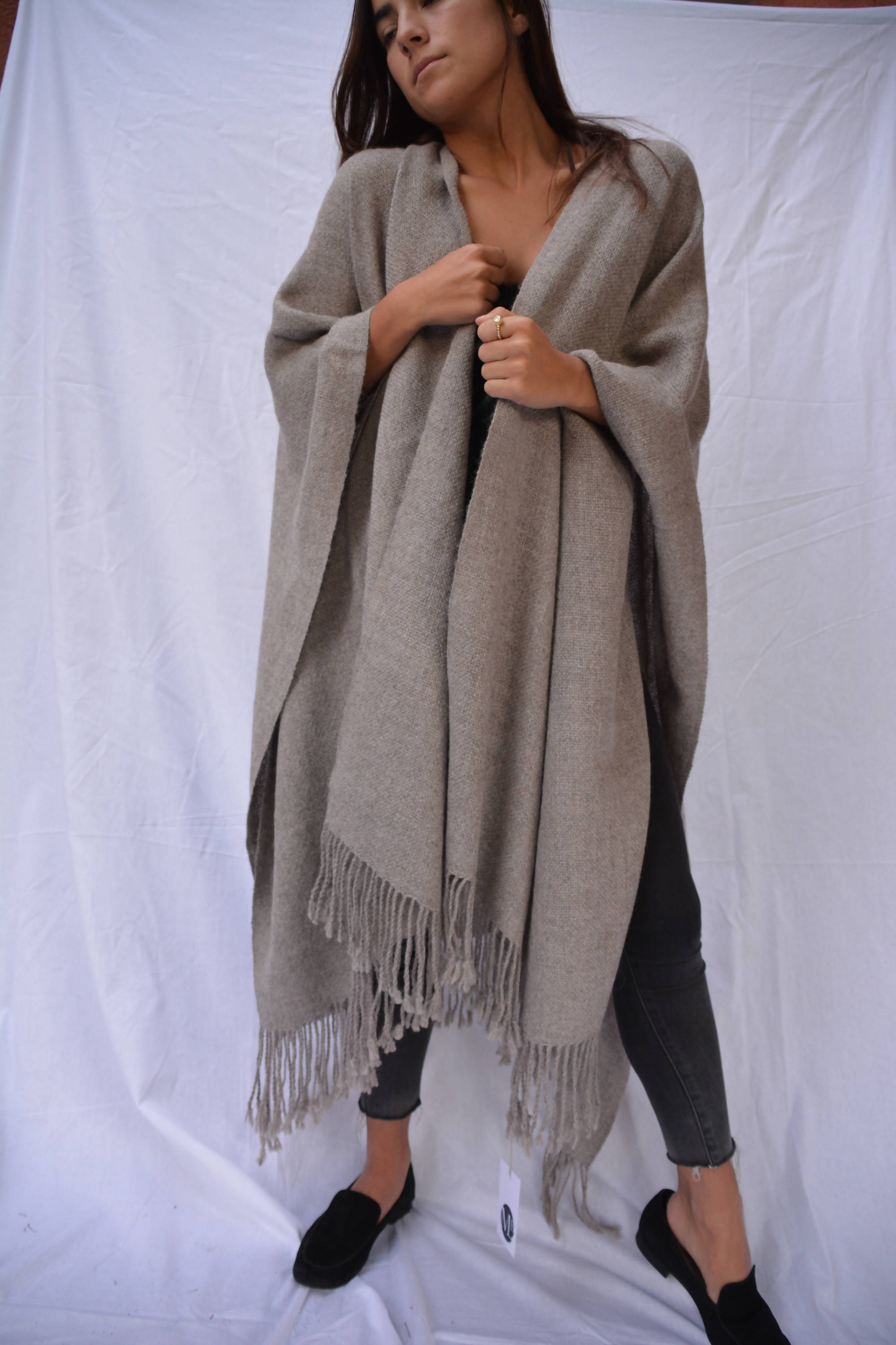 Ruana Alpaca color Rosillo