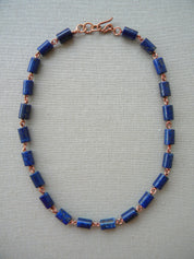 COLLAR COBRE LAPISLAZULI TUBO