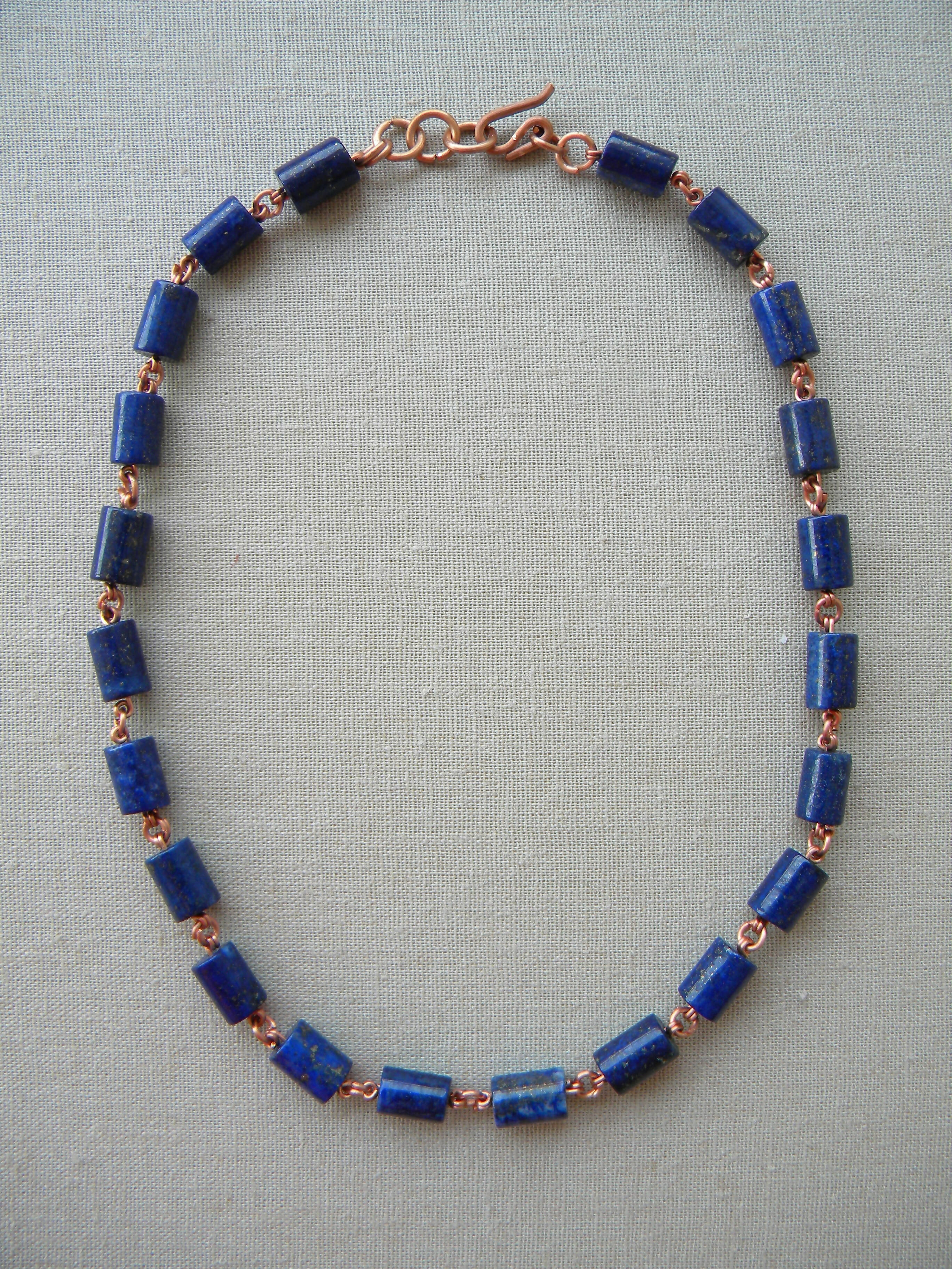 COLLAR COBRE LAPISLAZULI TUBO
