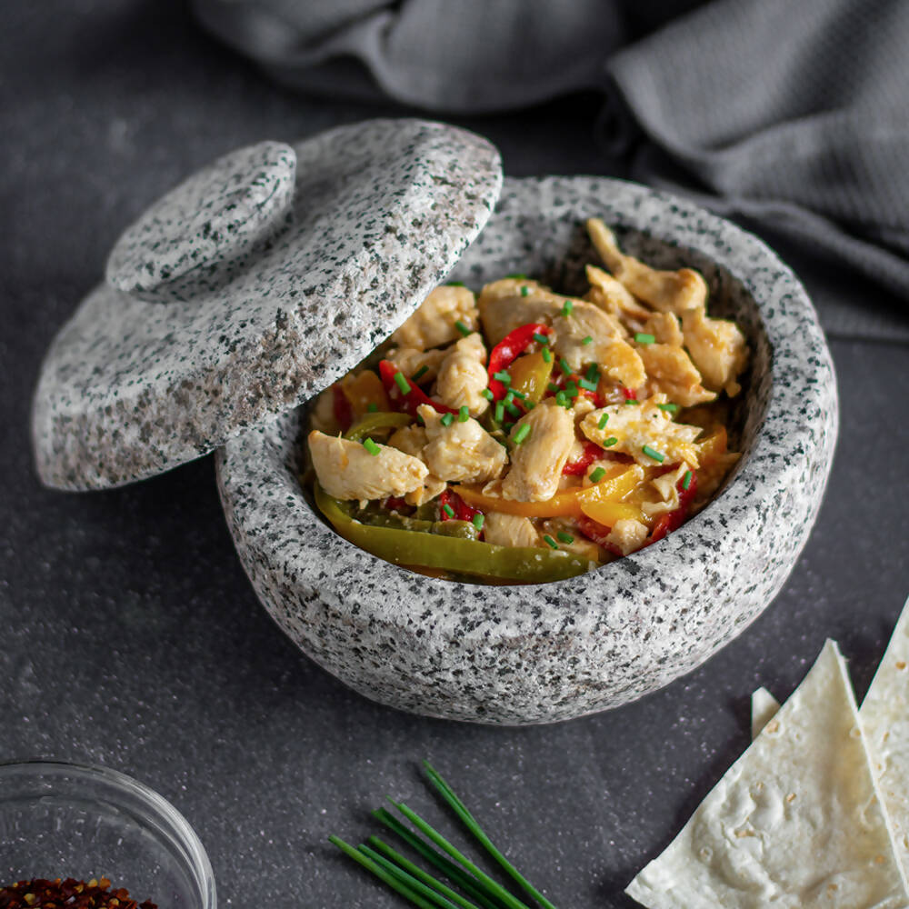 Mortero de piedra con tapa M