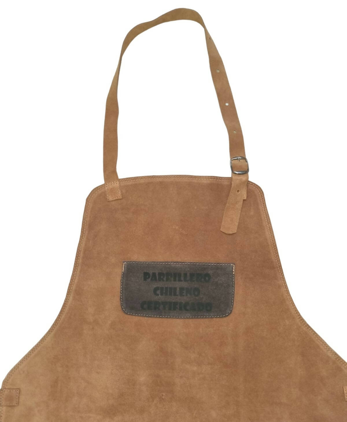 Pechera Cuero Reno Habano "PARRILLERO CHILENO CERTIFICADO"