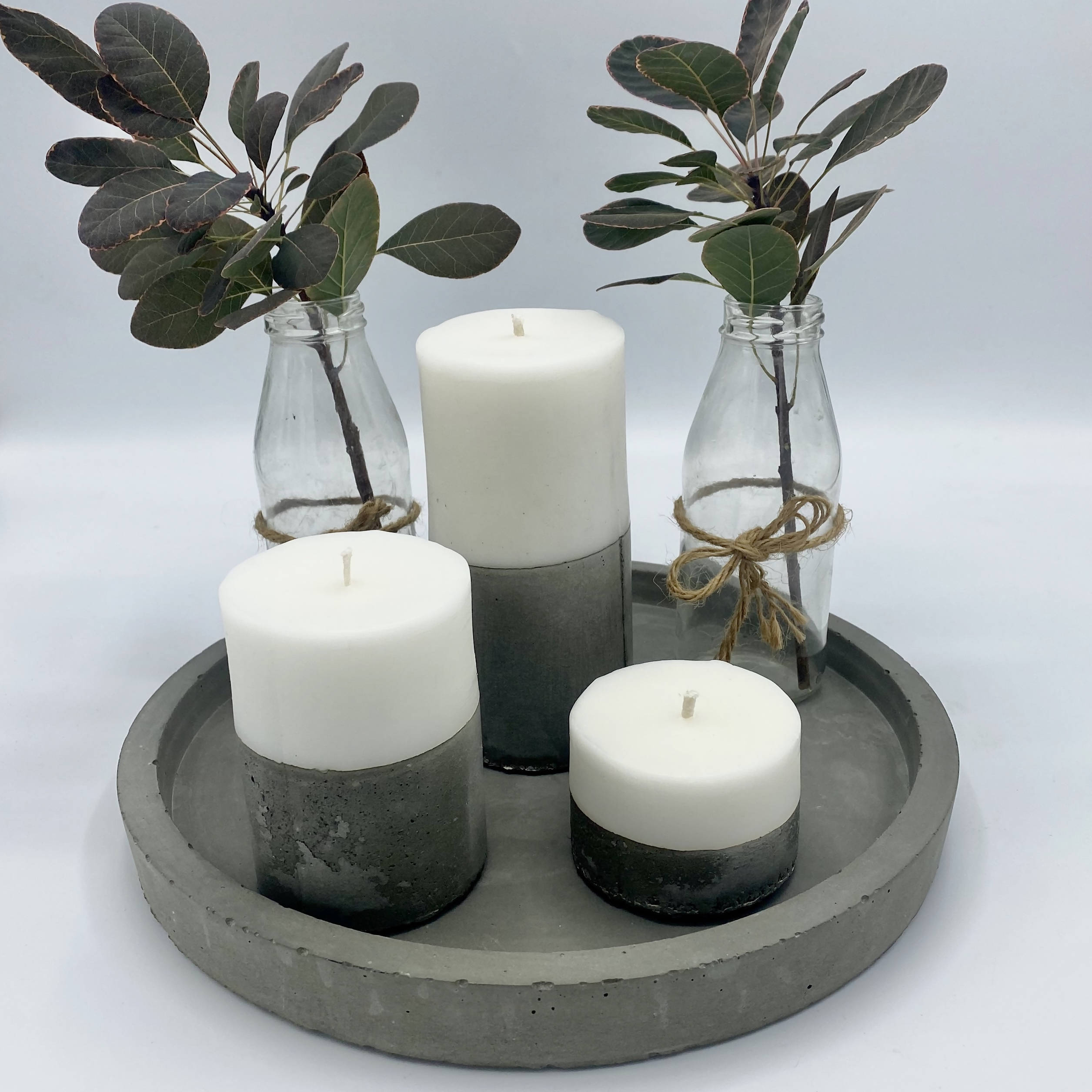 SET 3 VELAS BASE HORMIGÓN BETOH