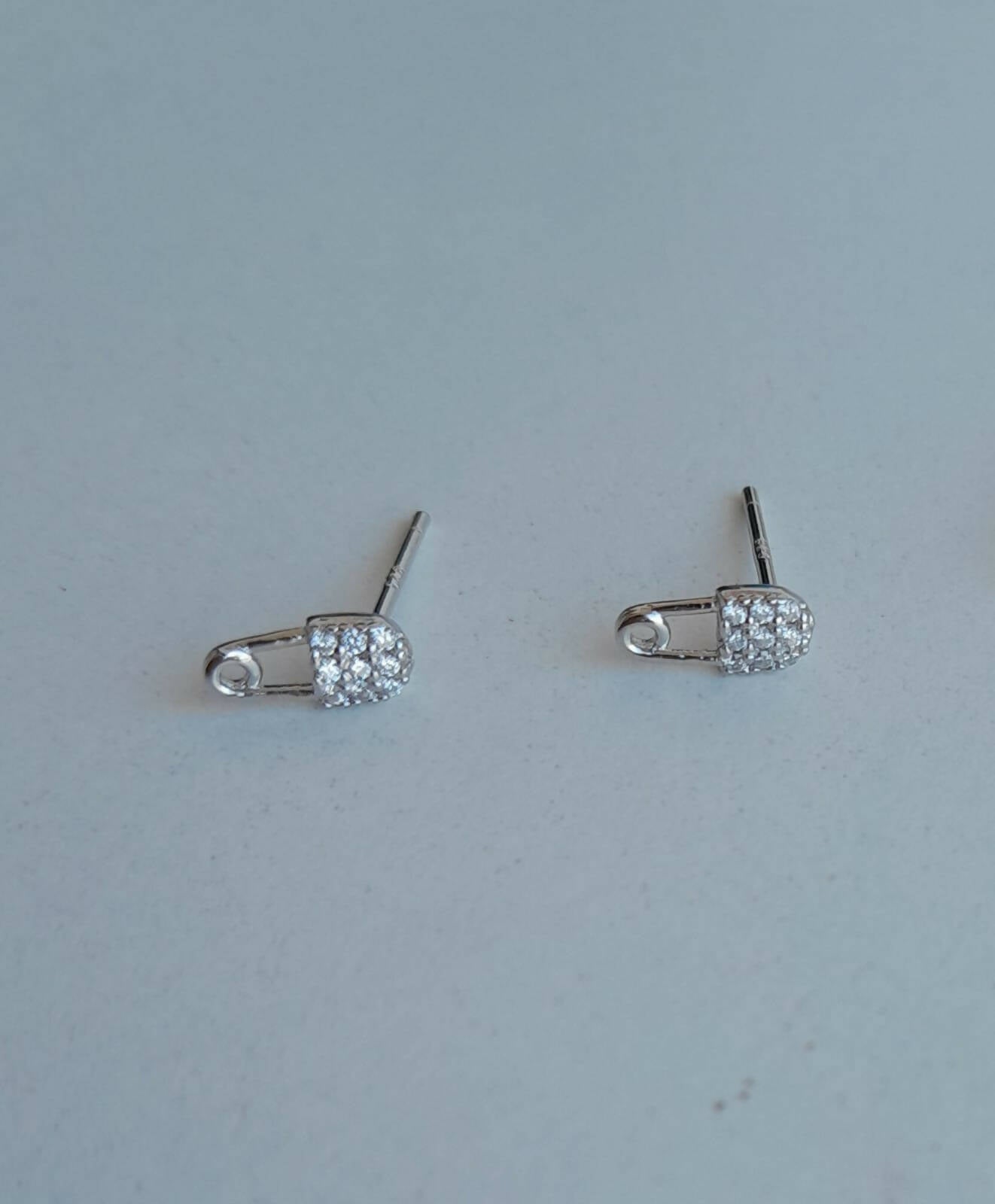 Aros mini alfiler plata