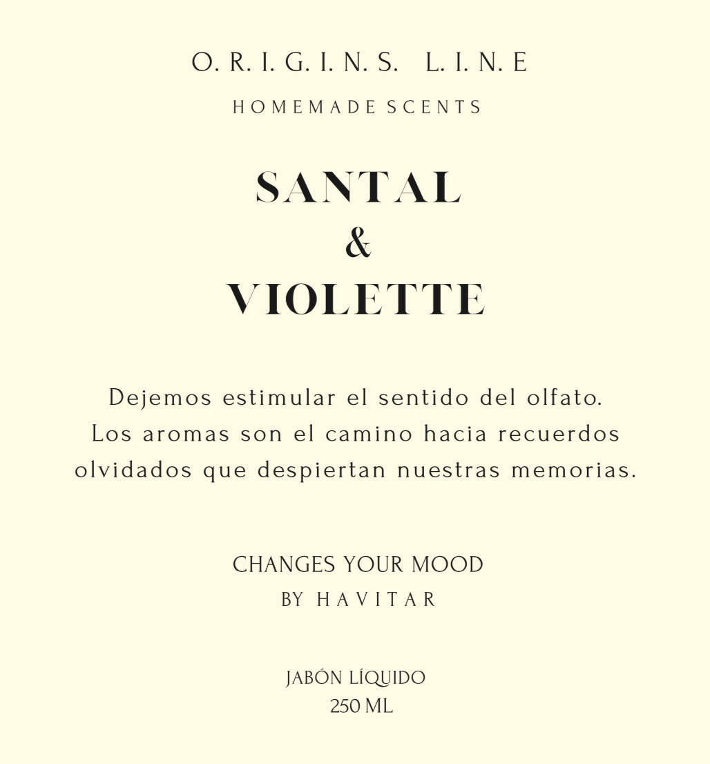 Jabón Líquido Vidrio 250 ML Santal & Violette