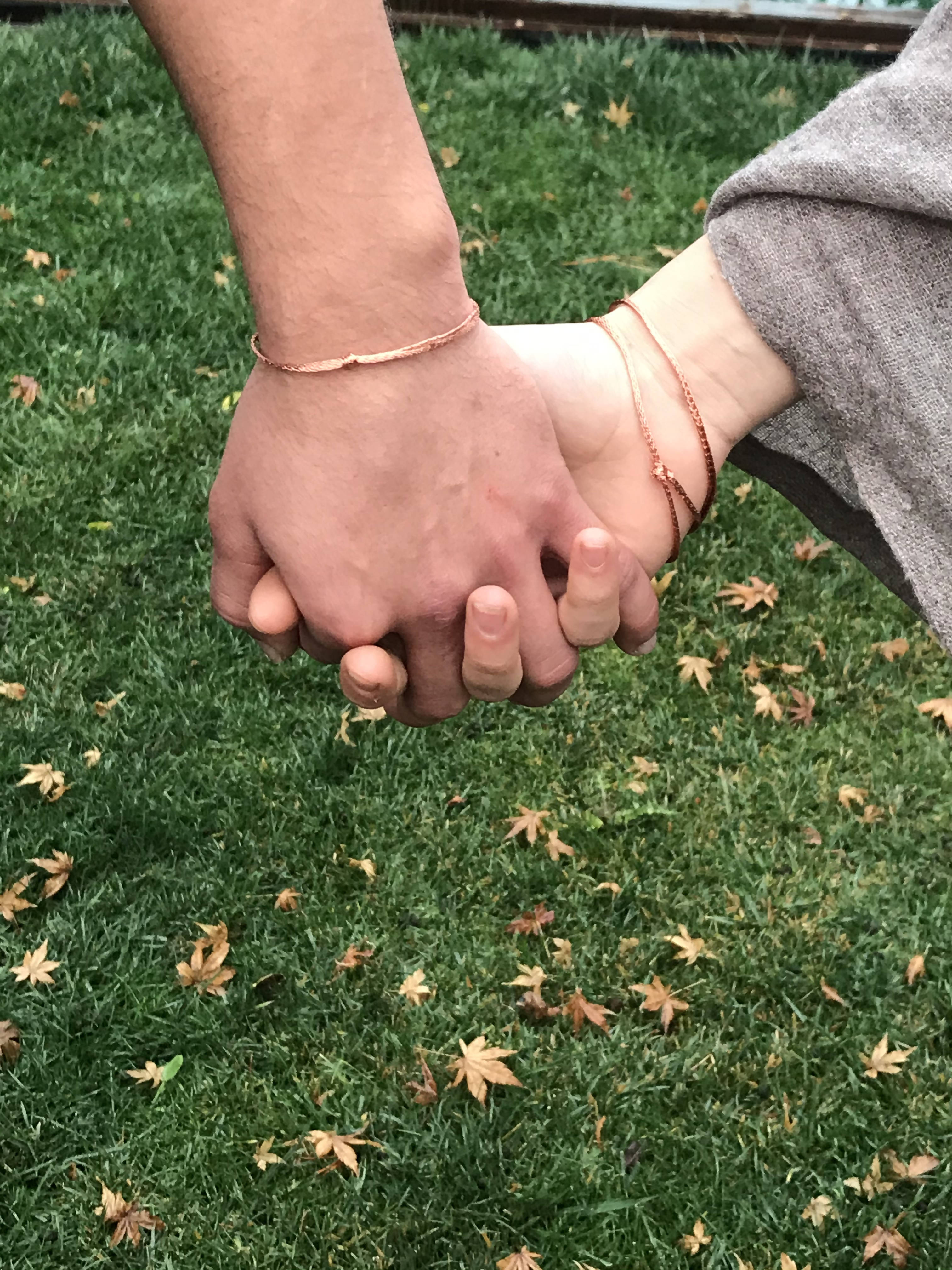 pulsera cobre tejida nudo corrido