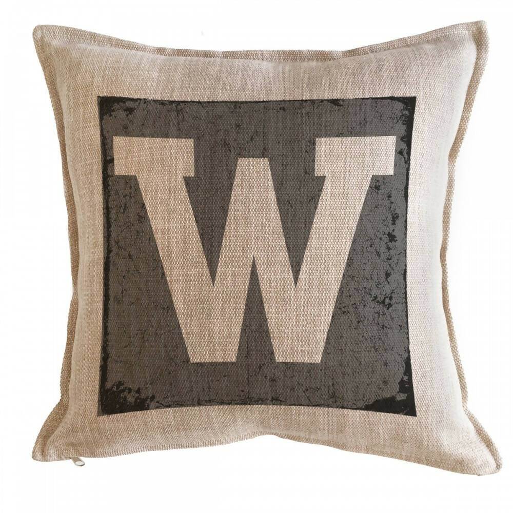 Cojín Letra Fondo Gris