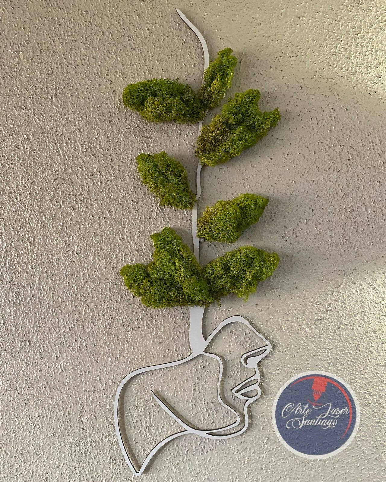 (A PEDIDO) Cuadro Cara flor musgo natural 70x 24cm.