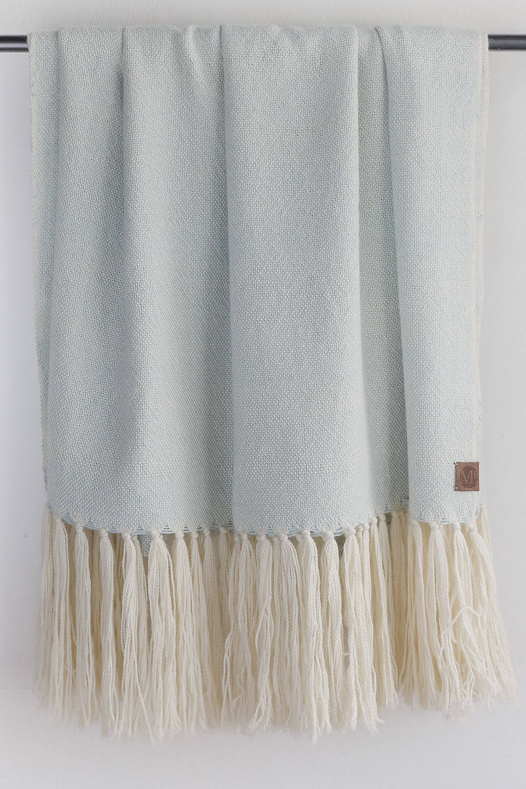 Piecera king de alpaca crudo y verde agua