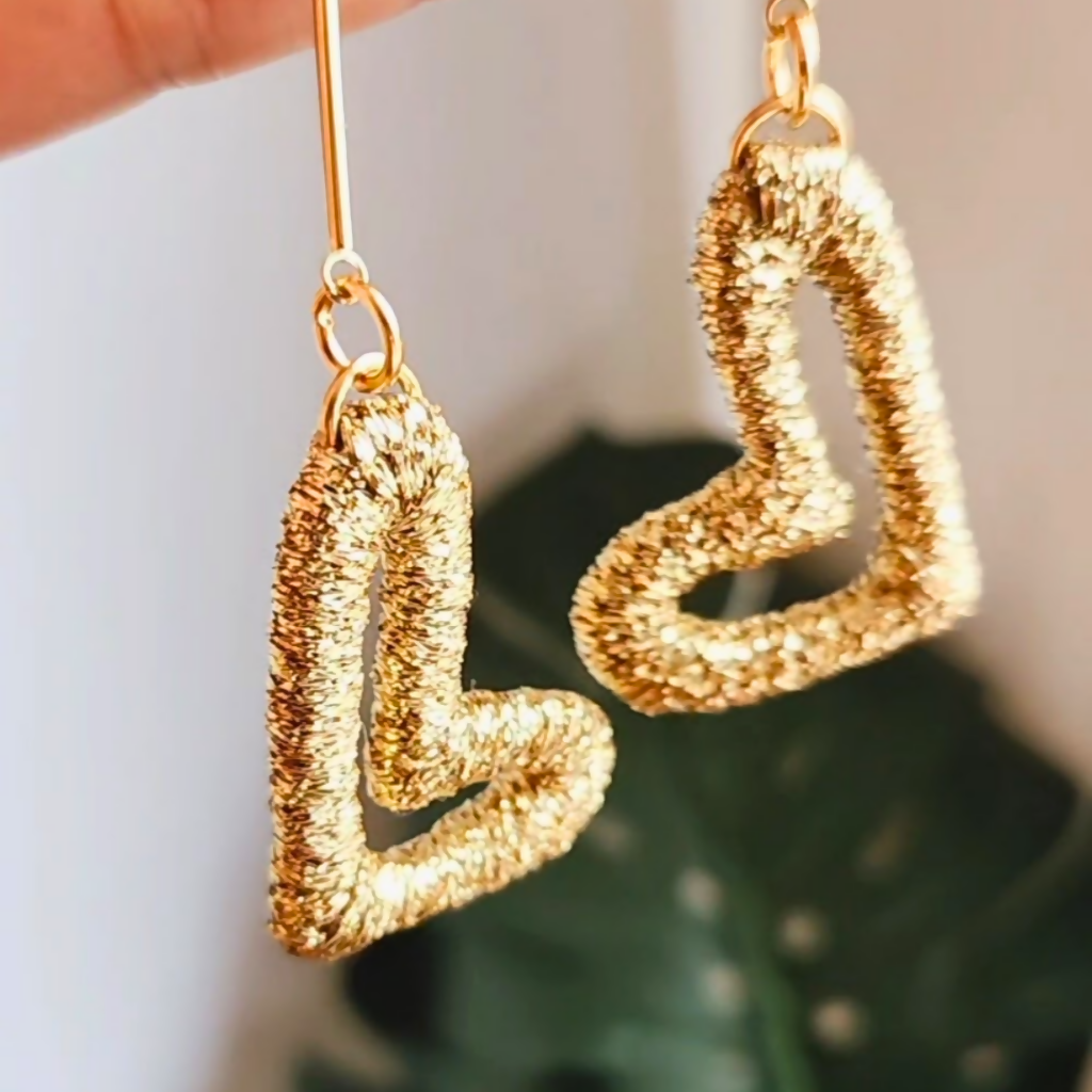 AROS CORAZÓN IBIZA DORADO