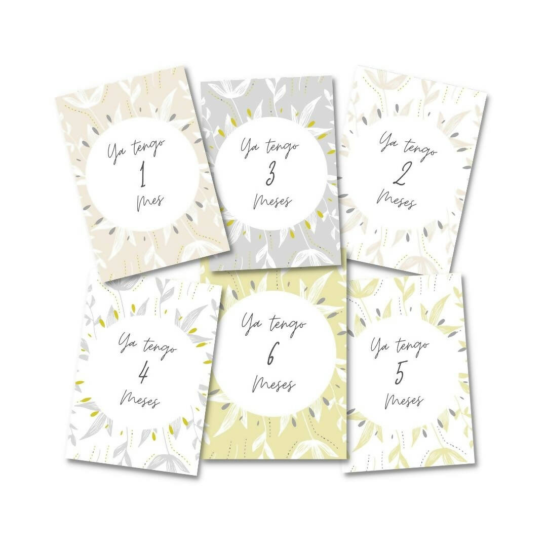 Tarjetas Meses Bebé "Tempo Ocre"