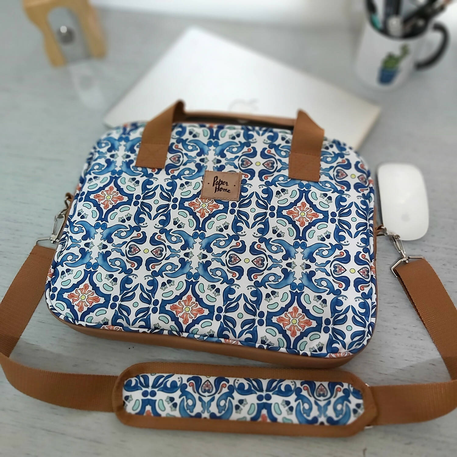 Bolso de notebook sustentable 13" y 14" pulgadas mosaico Paper Home
