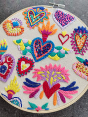 Kit de bordado corazones detente