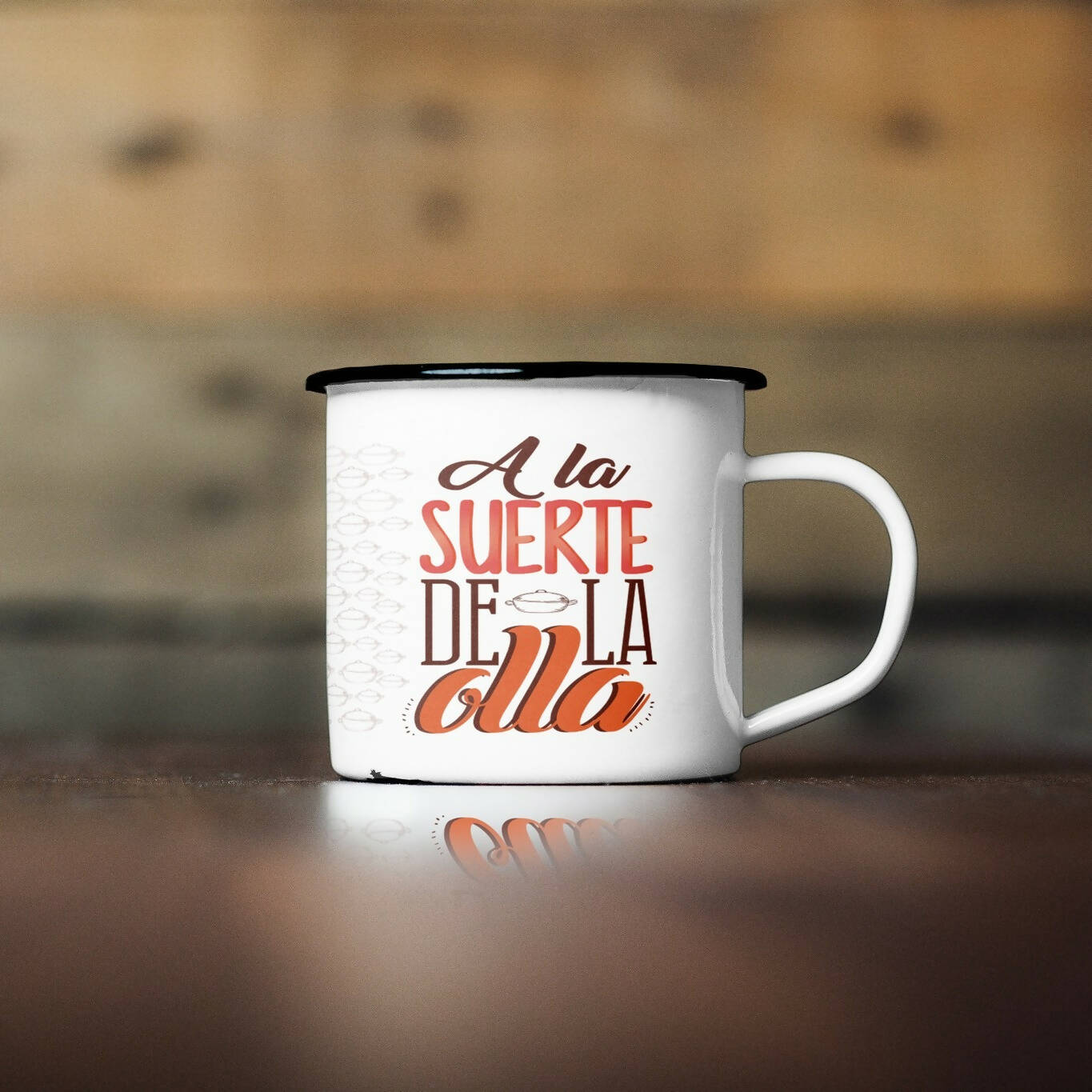 Tazón Enlozado "A la suerte de la olla"