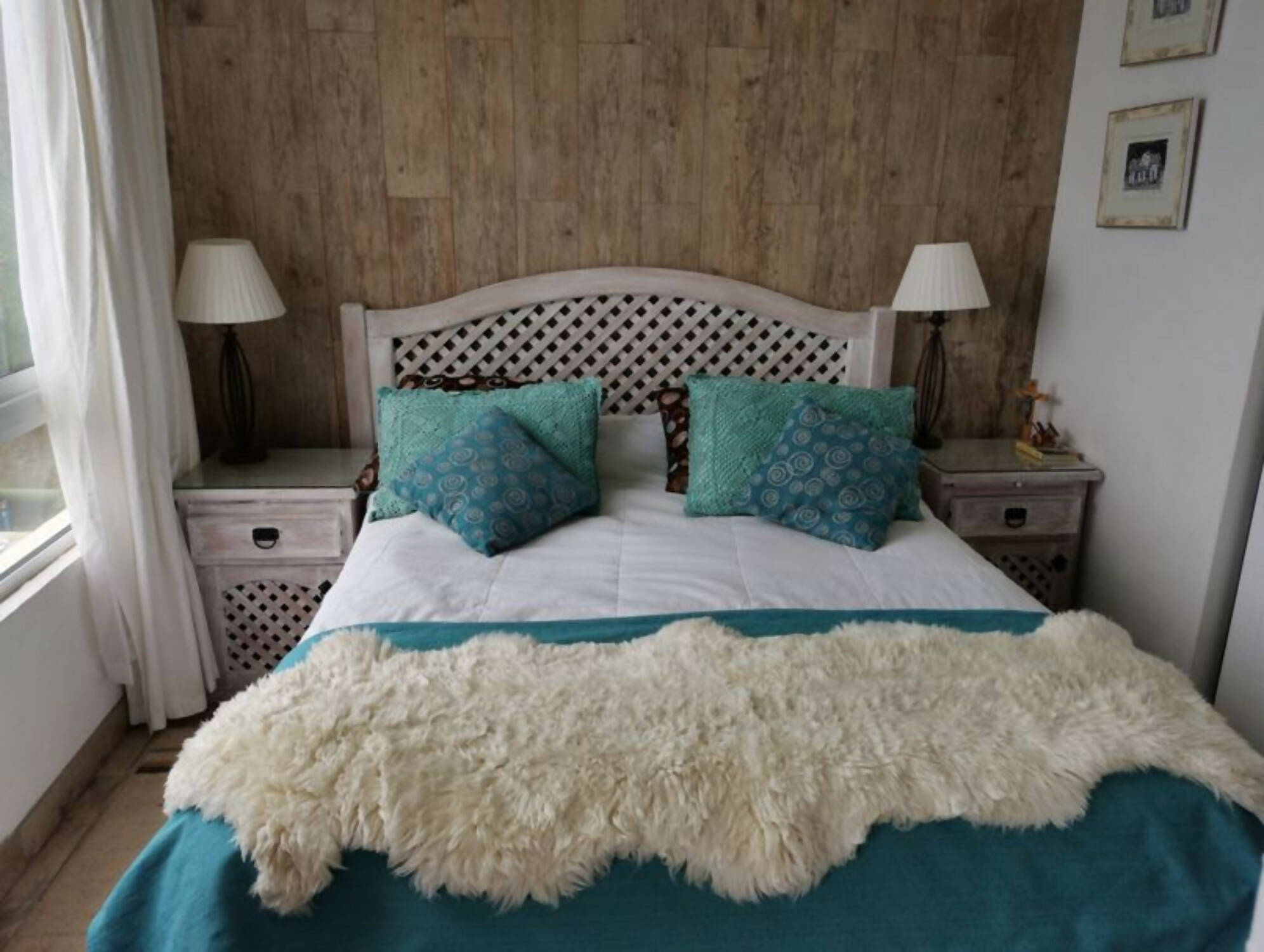 Piecera Oveja Lana Natural Blanca Irregular