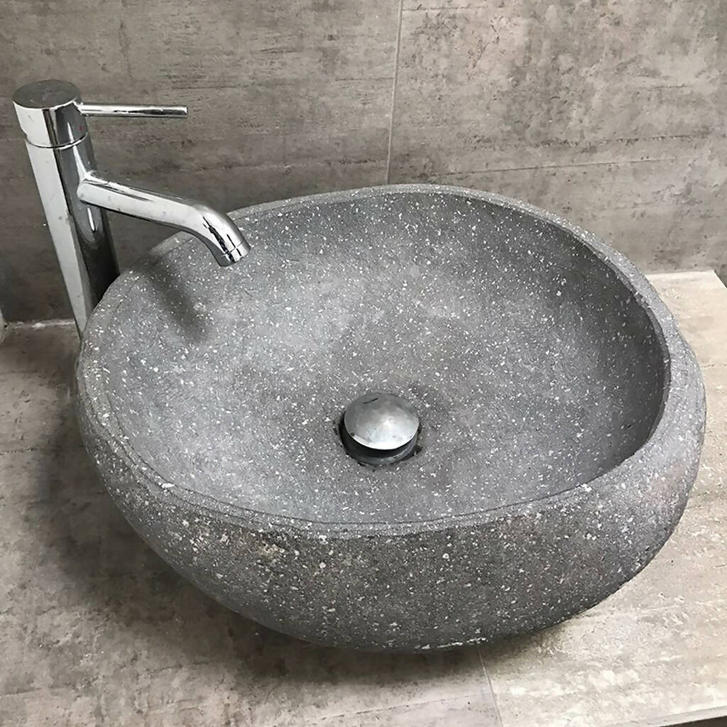 (A PEDIDO) Lavamano Chico Oscuro de Piedra