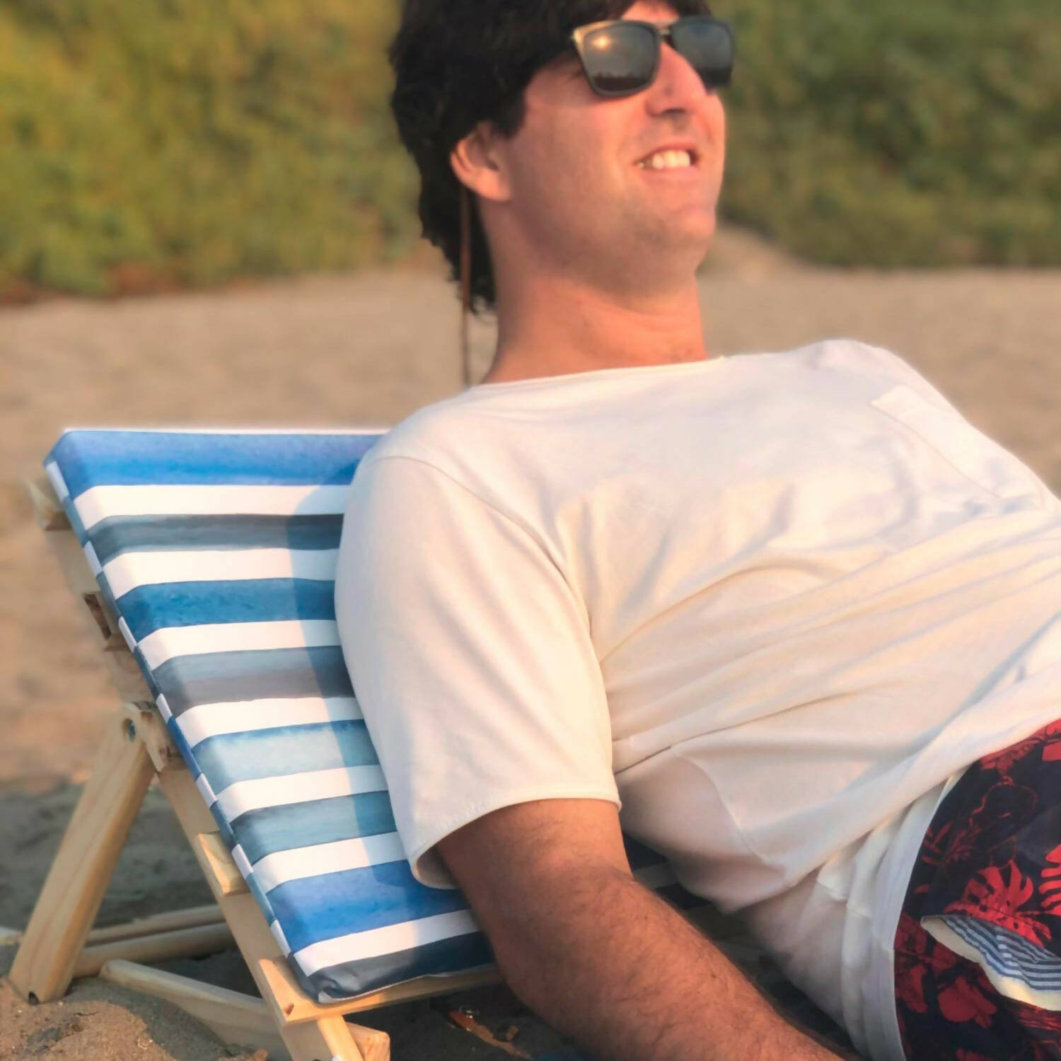 Reposera o respaldo de playa líneas azules Paper Home