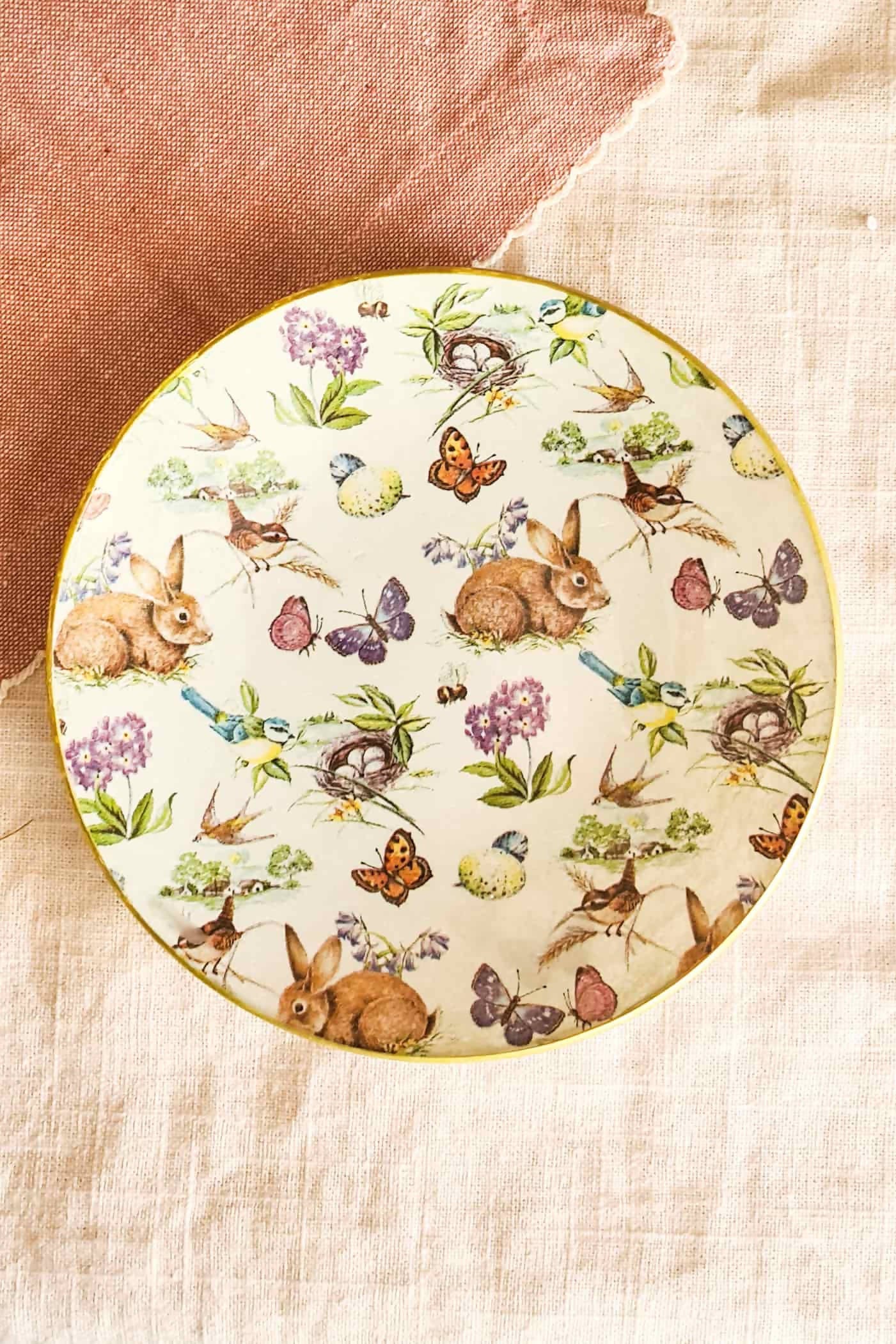 Plato Pan redondo, fiesta de conejitos