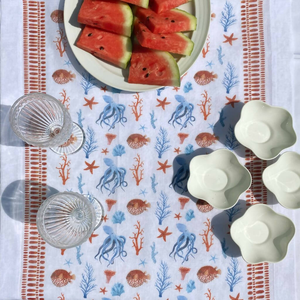 Camino de mesa velo organza Octopus