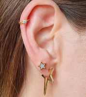 Aros estrellas rockeras baño oro