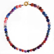Collar Agata Violetas con baño de oro