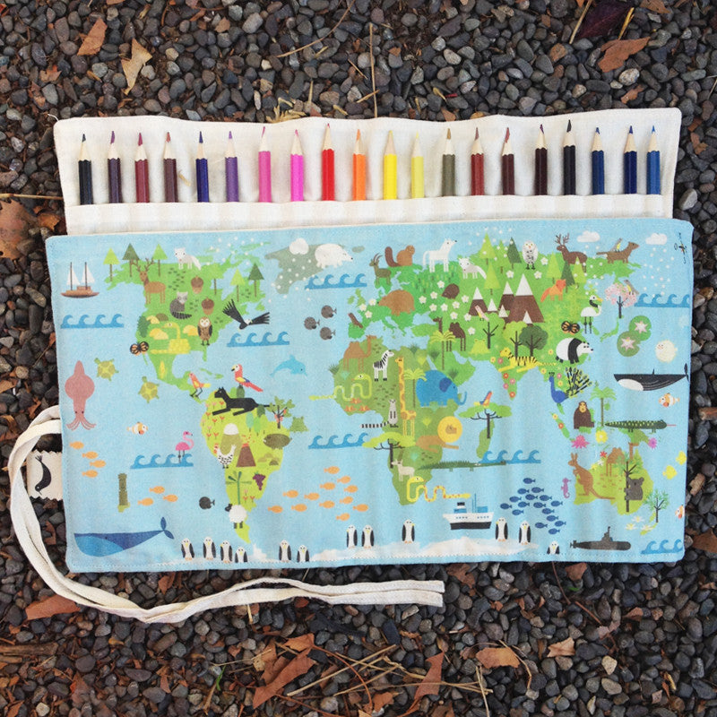 Estuche lapicera "mapa mundi"