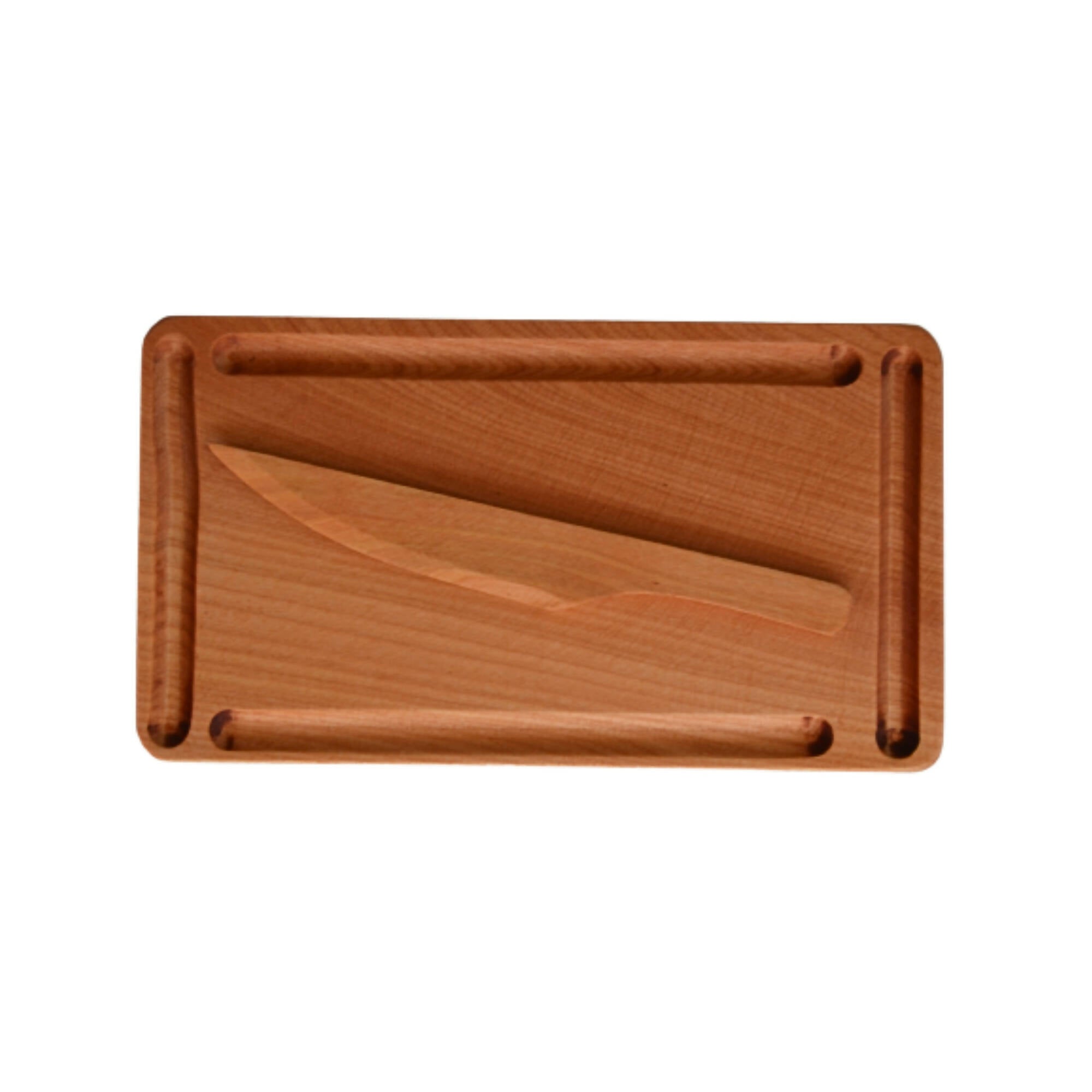 mantequillera rectangular con cuchillo madera