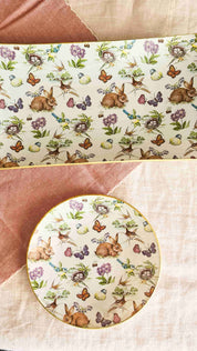 Plato Pan redondo, fiesta de conejitos