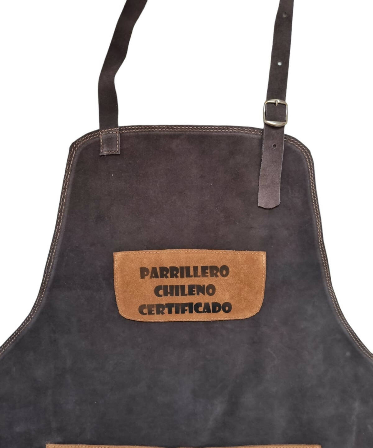 Pechera Cuero Reno Café Oscuro _PARRILLERO CHILENO CERTIFICADO_ 2