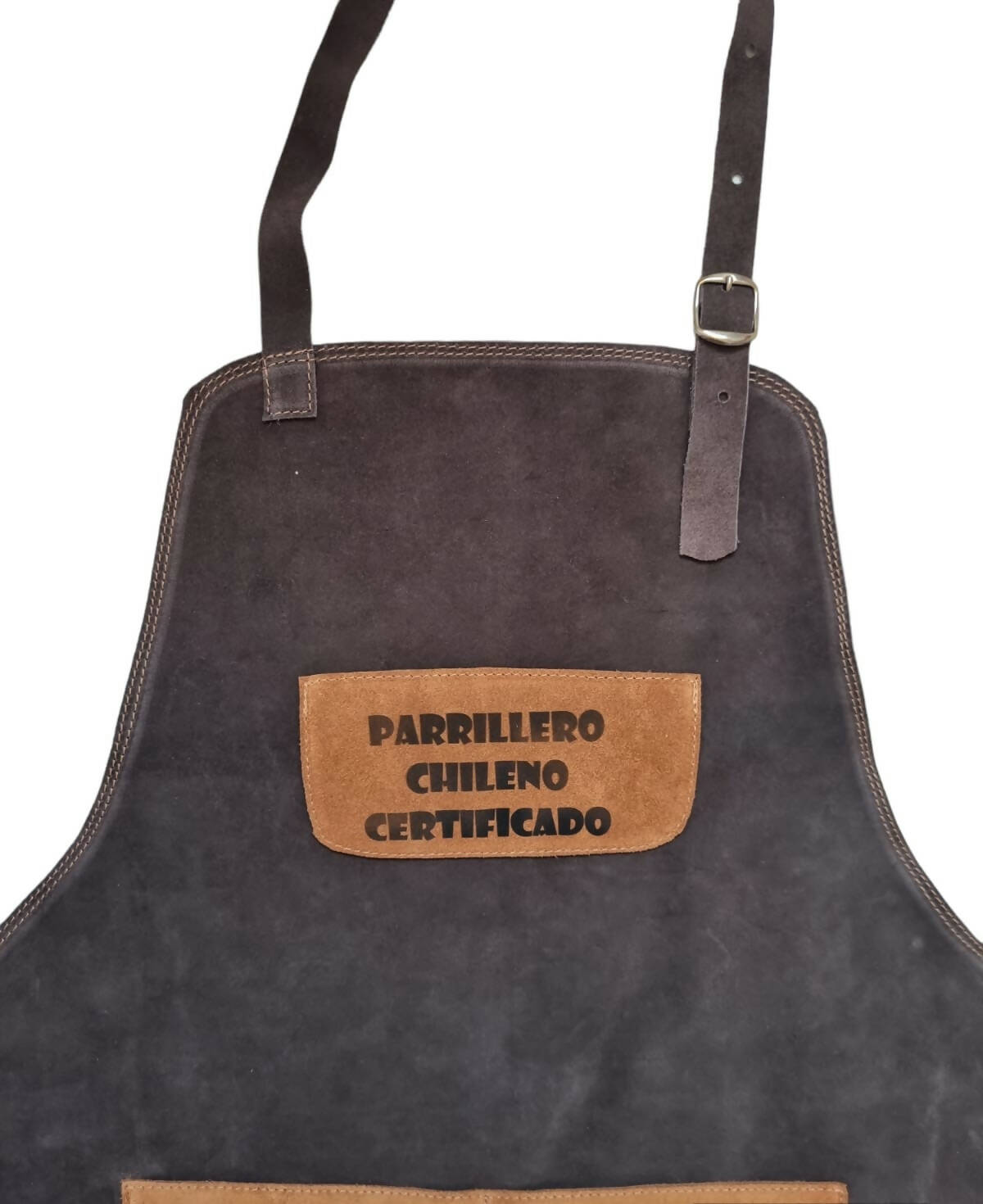 Pechera Cuero Reno Café Oscuro _PARRILLERO CHILENO CERTIFICADO_ 2
