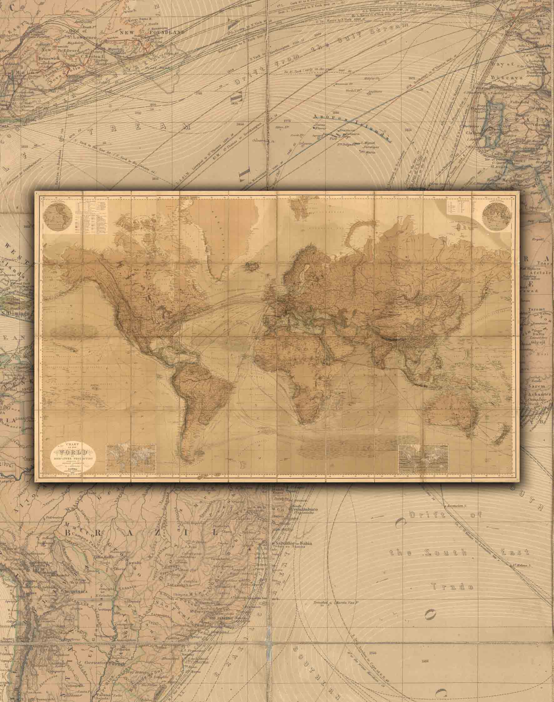 Mapa Mundi Vintage - Lámina