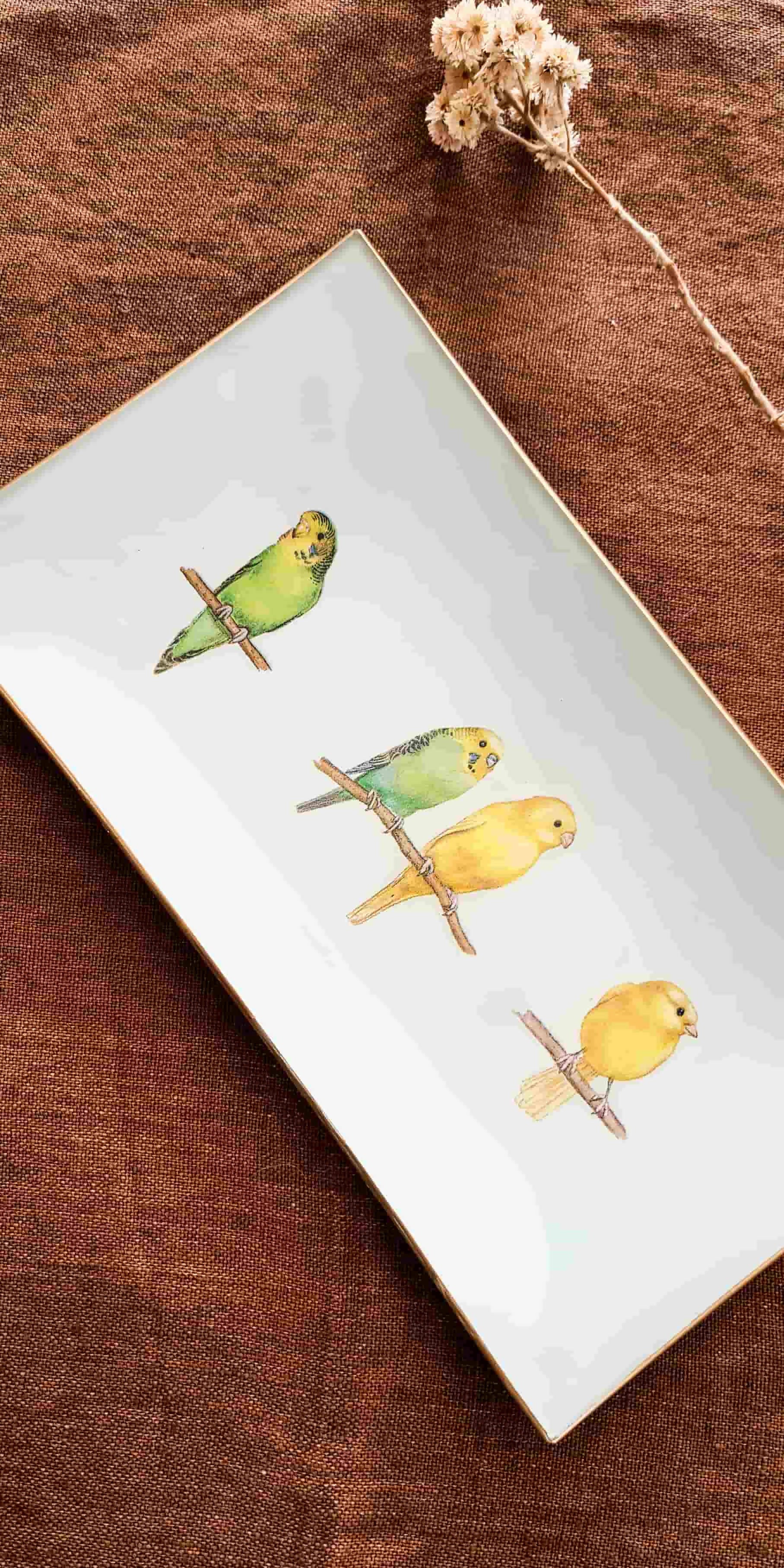 Bandeja Rectangular Pájaros