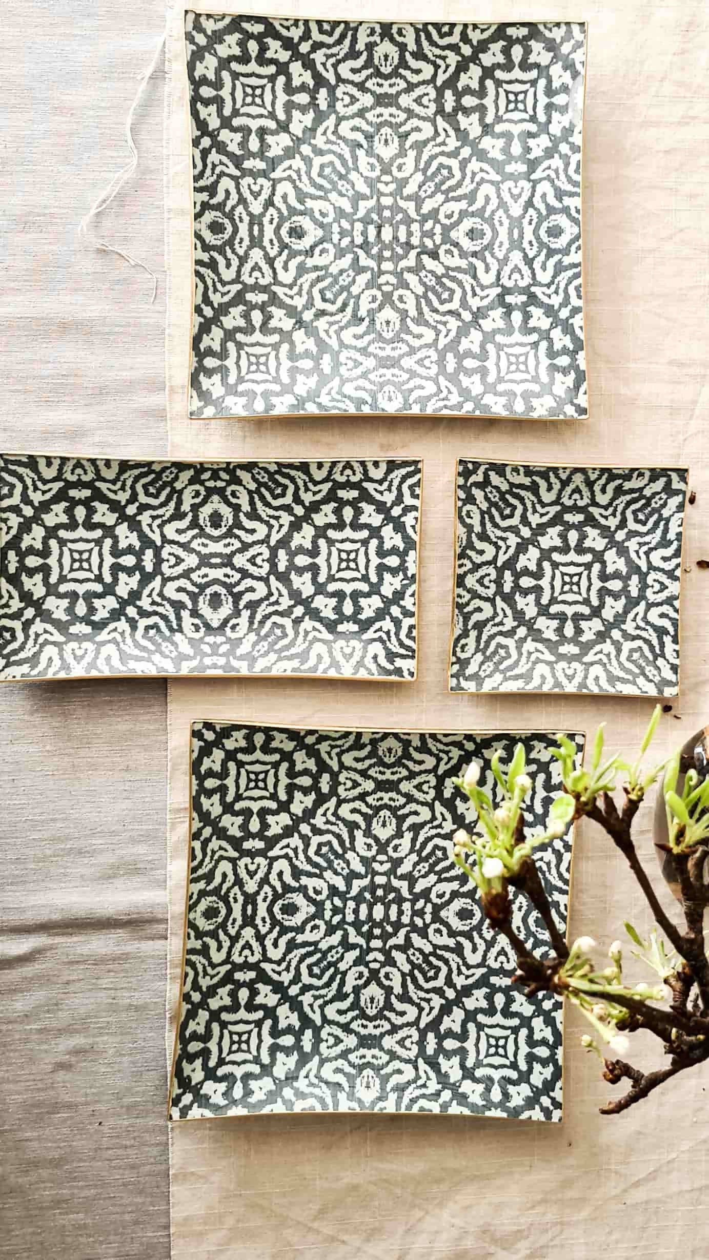 Bandeja Rectangular 12 x 24 cm, Etnico azul