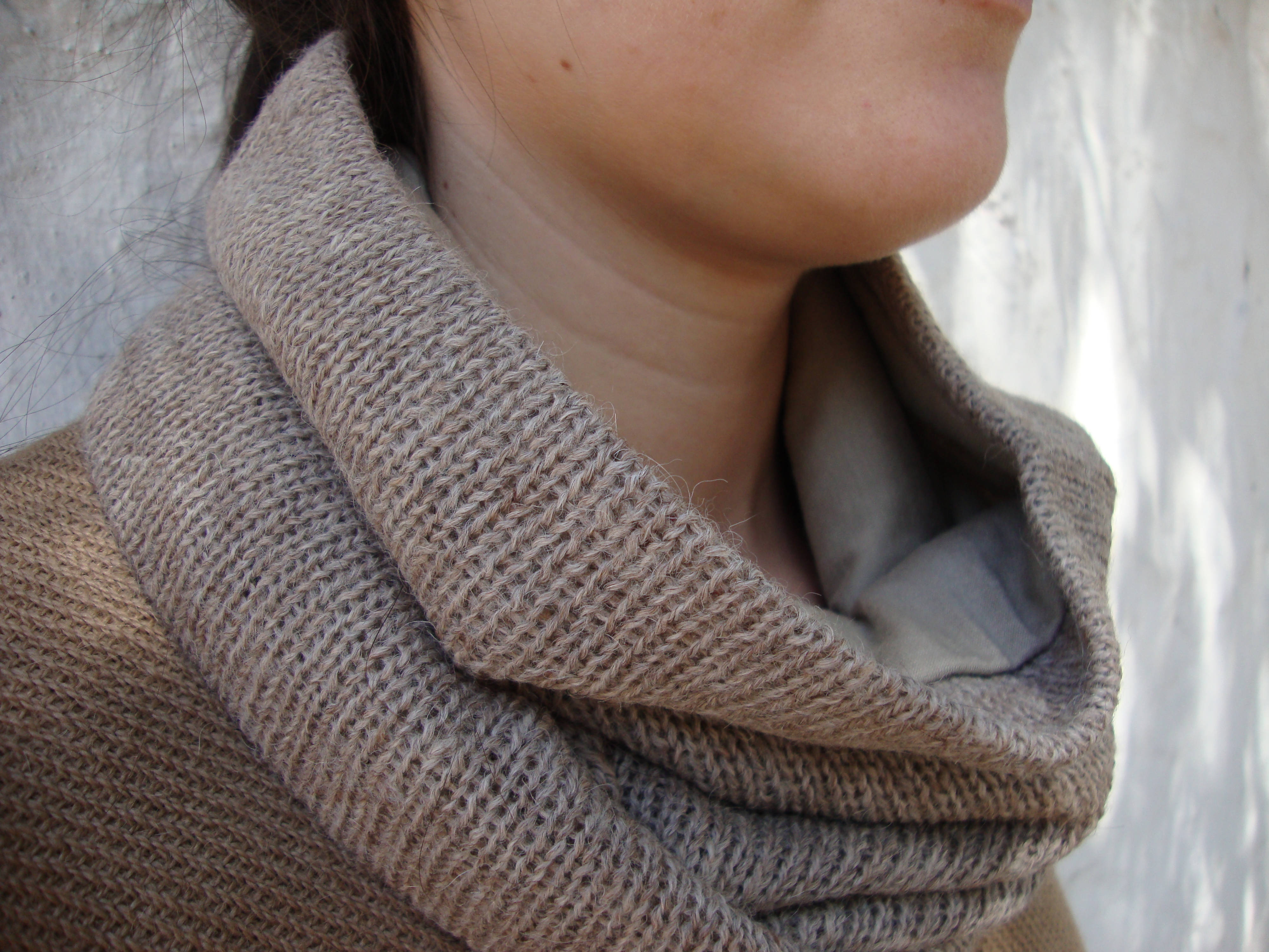 Cuello Vison Claro de Baby Alpaca forrado