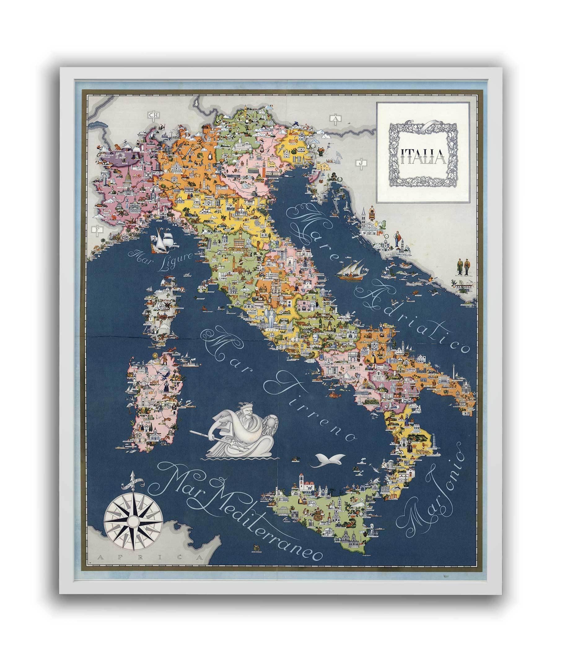 Italia ilustrado de 1938 - Enmarcado - Mappin
