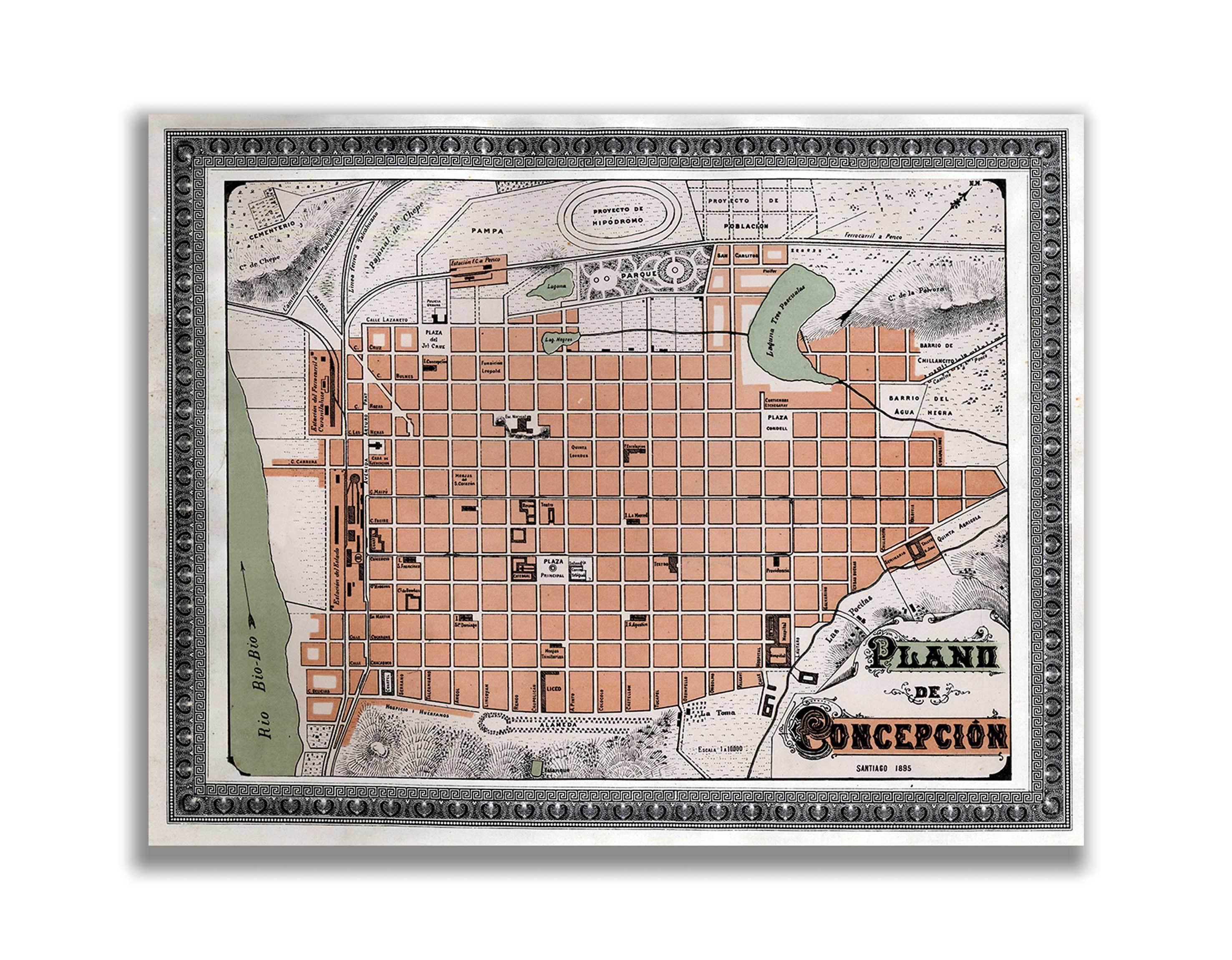 Plano de Concepción en 1895 - Lámina - Mappin