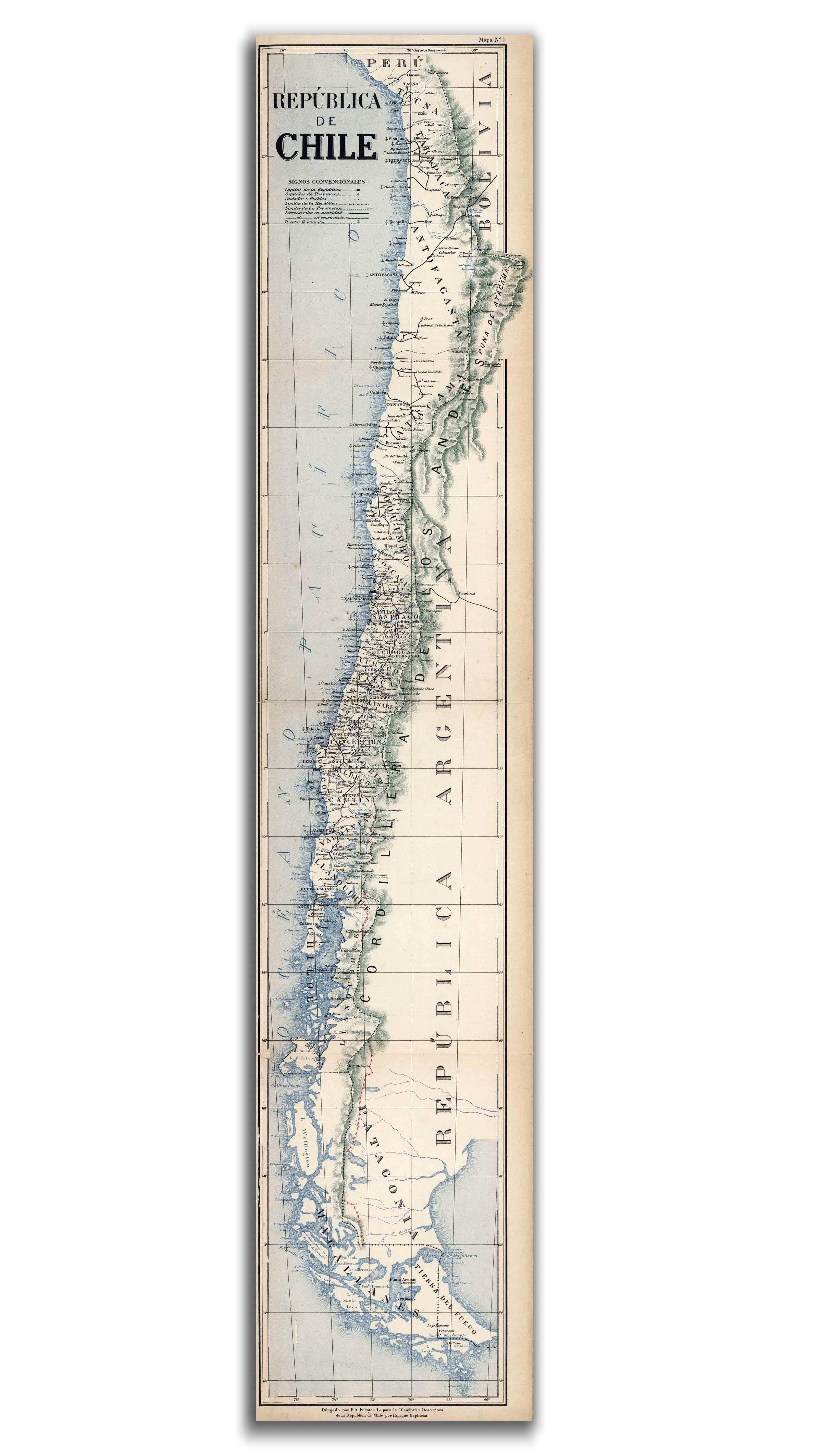 Chile en 1903 - Lámina - Mappin