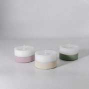 Pack 3 Velas Moneda con hormigón Tierra Oscuro en caja (4,5cm X 7cm de diámetro c/u) Küme