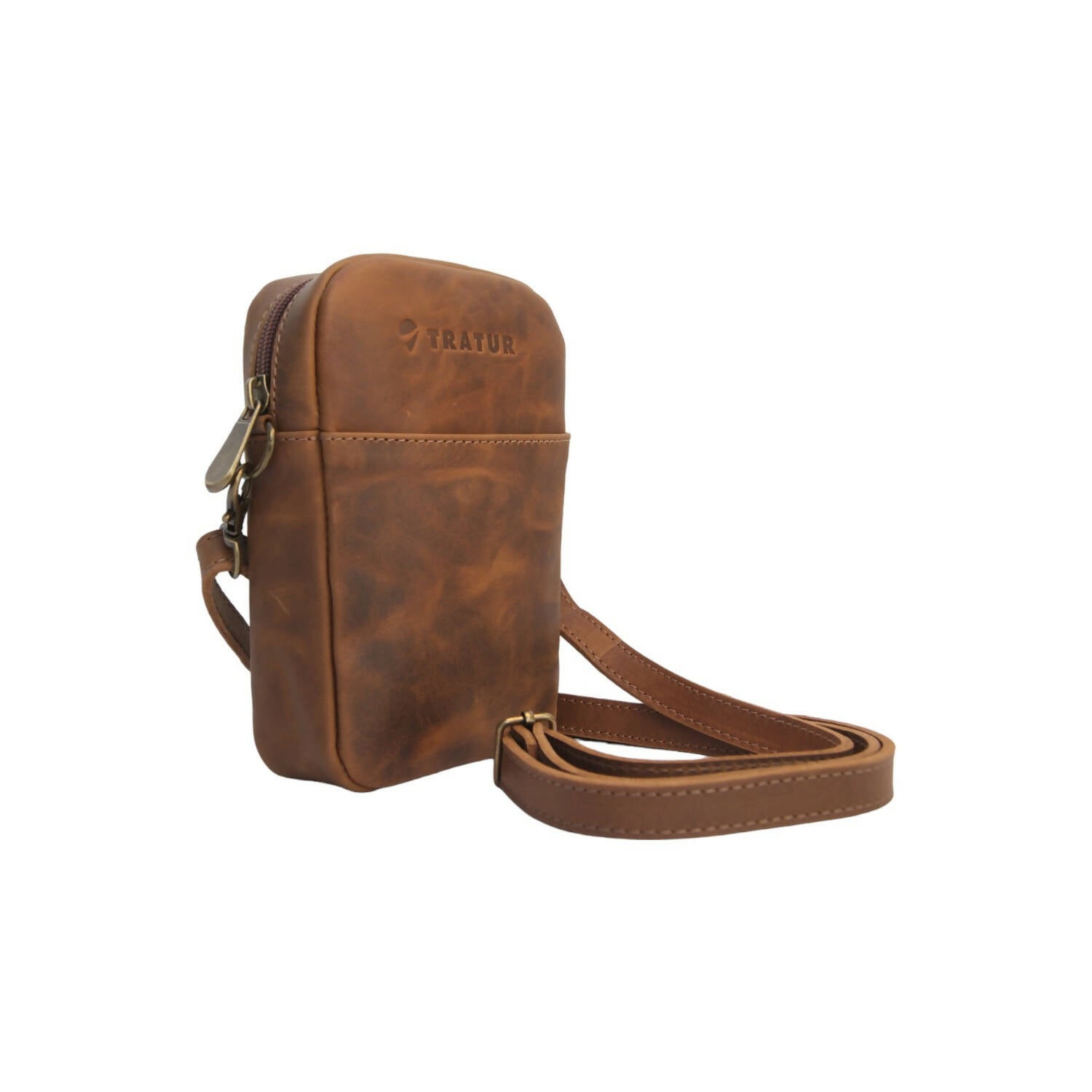 Cartera de cuero Canela