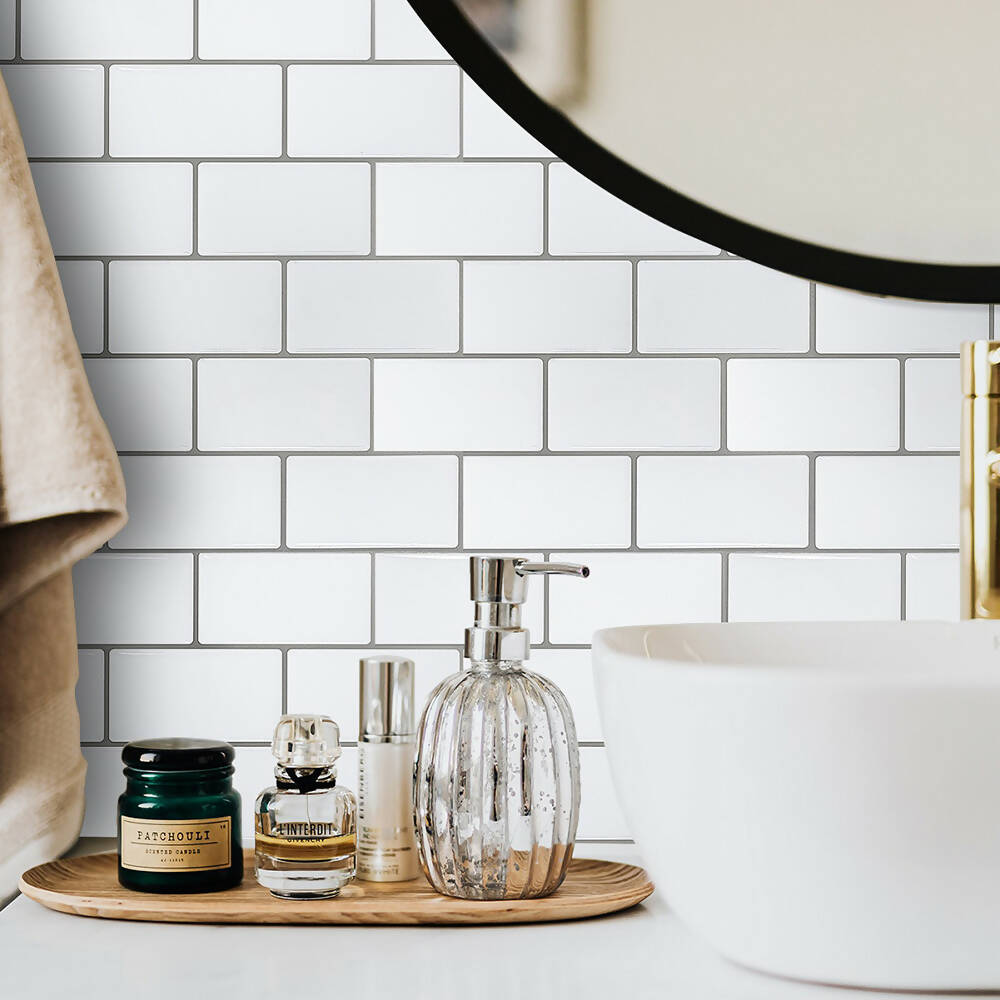 LADRILLO BLANCO Muriglass Autoadhesivo 3D