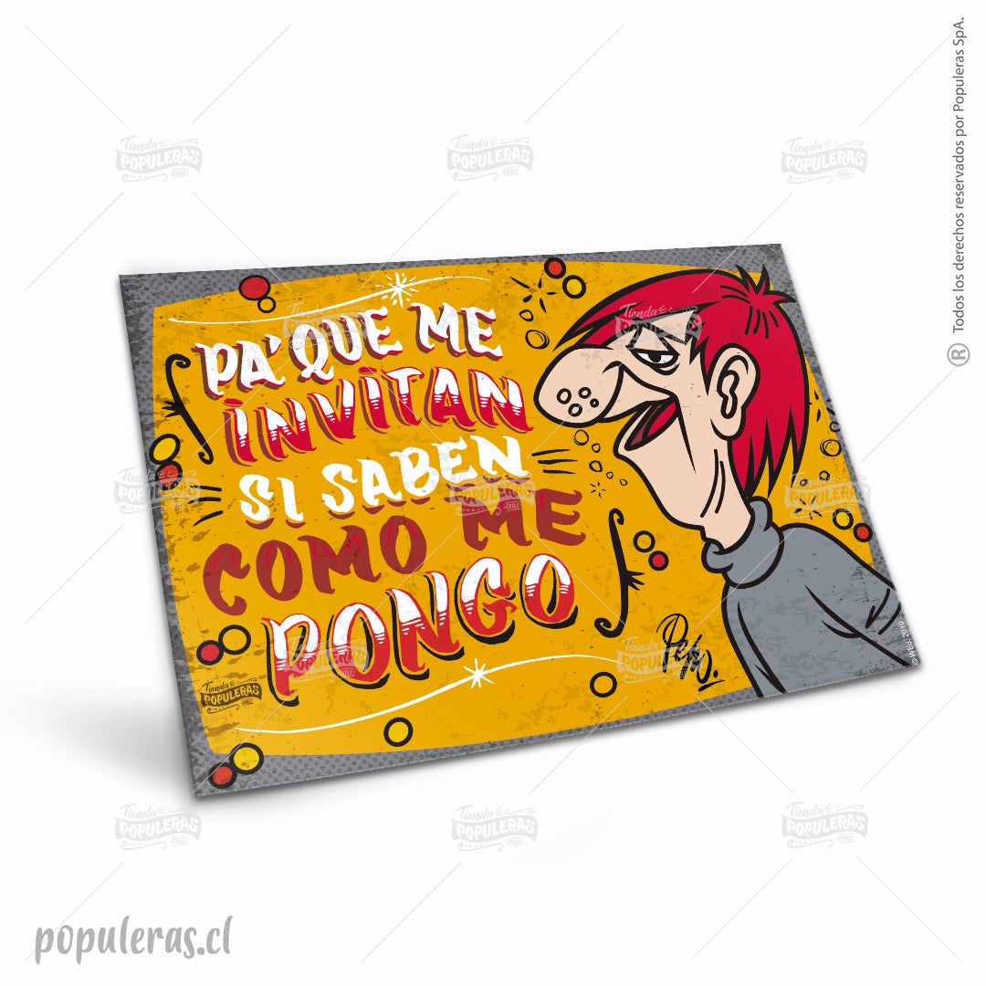Cartel Pa' Que me invitan... - Condorito